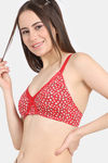 Rosaline Everyday Double Layered Non-Wired 3/4th Coverage T-Shirt Bra - Barbados Cherry — thumbnail 3